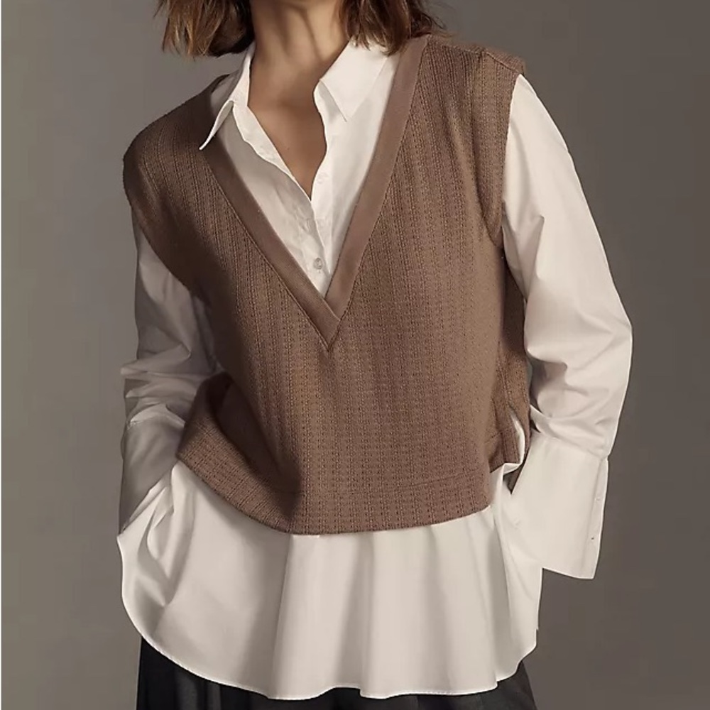 By Anthropologie Twofer Sweater Vest XS
